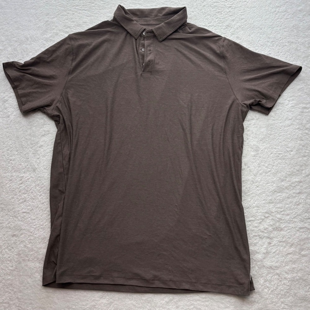 Vuori Strato Tech Polo Shirt Mens XXL Brown Short Sleeve V188 Performance Tee